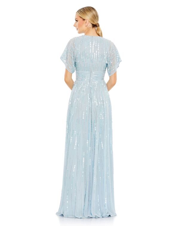 Mac Duggal 10807 Flare Sleeve V-Neck Dress