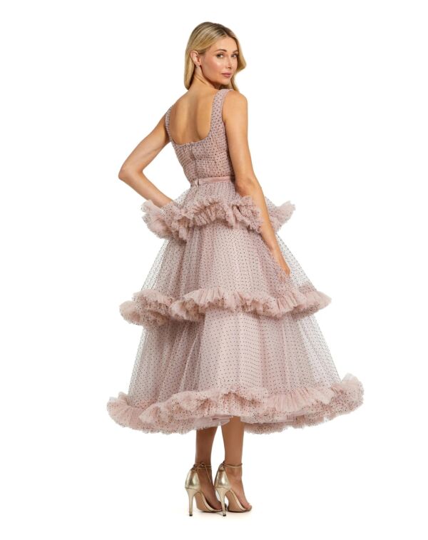Mac Duggal 20776 Tiered Skirt Square Neck Dress