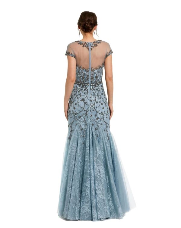 Mac Duggal 2239 Beaded Jewel Neck Mermaid Dress