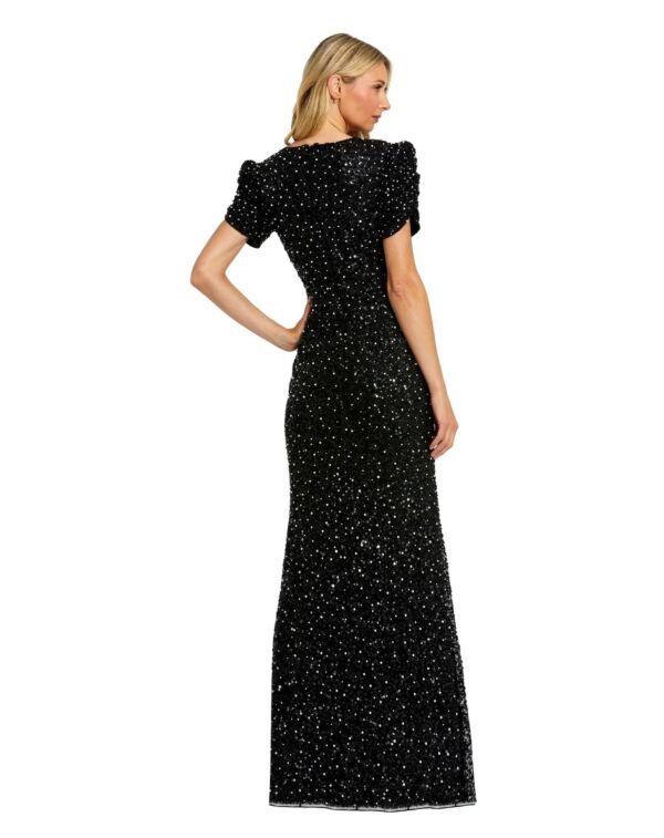 Mac Duggal 24003 Puff Sleeve Beaded Dress