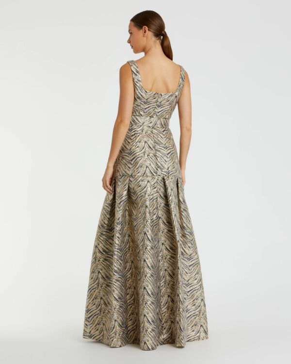 Mac Duggal 21054 Pleated A-Line Skirt Buckle Belt Dress