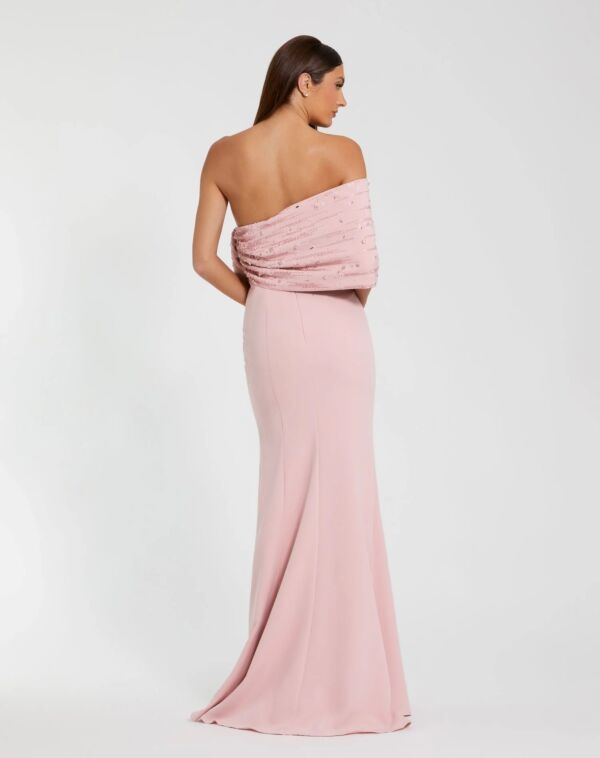 Mac Duggal 2305 Asymmetric Neck Beaded Bow Bust Dress