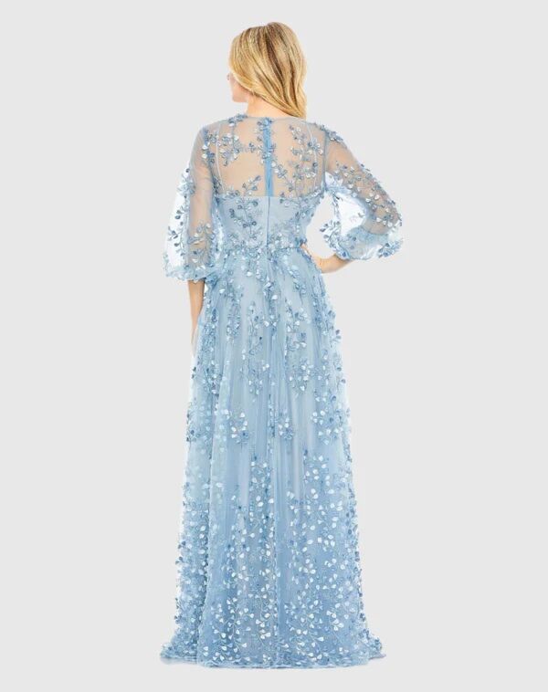 Mac Duggal 79399 Bishop Sleeve Floral A-Line Dress