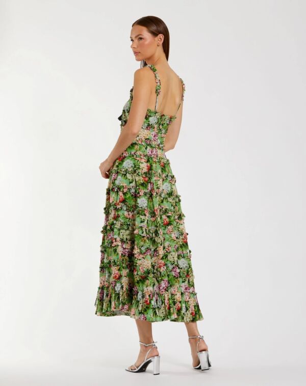 Mac Duggal 8263 Floral A-Line Ruffle Strap Formal Dress