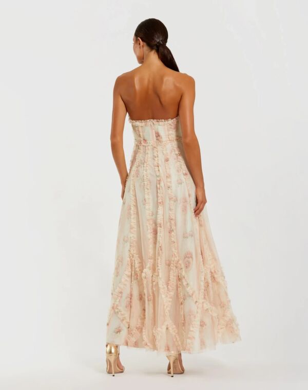Mac Duggal 8308 Floral A-Line Strapless Mother Of The Bride Dress