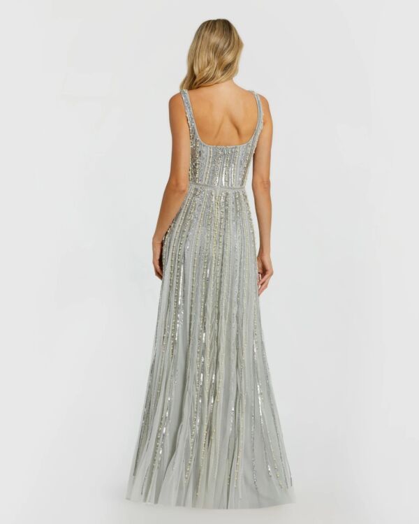 Mac Duggal 94080 Square Neck Beaded Evening Gown