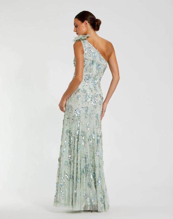 Mac Duggal 94151 Trumpet-Style Floral One Shoulder Evening Dress