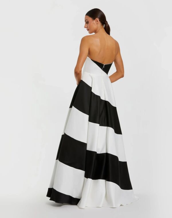 Mac Duggal 56190 A-Line Strapless Stripe Dress