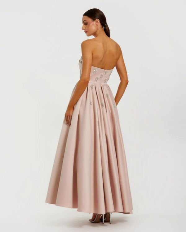 Mac Duggal 56199 Strapless Satin Pleated Skirt Dress