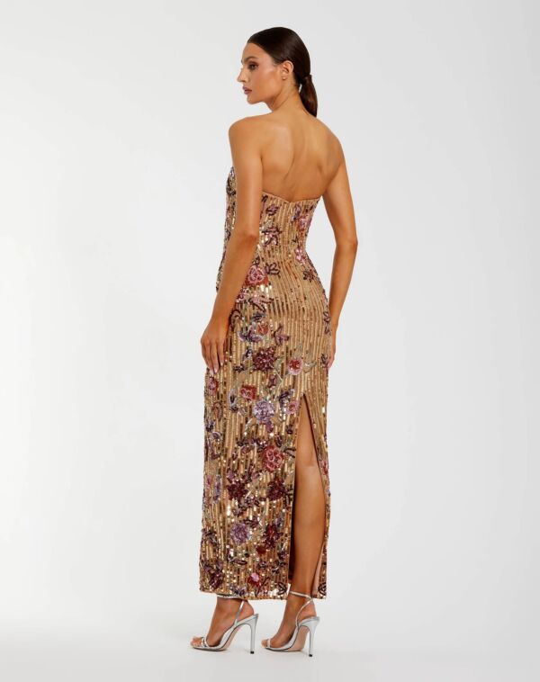 Mac Duggal 6193 Strapless Floral Beaded Dress