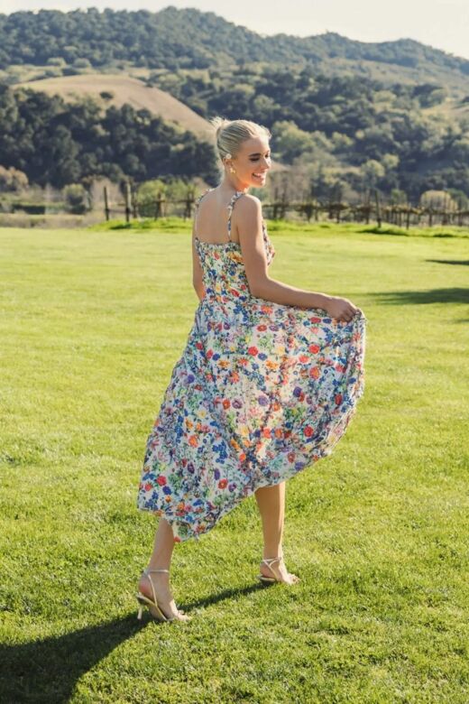 Mac Duggal 8256 Ankle-Length Floral A-Line Dress