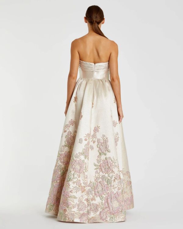 Mac Duggal 20974 Bow Bodice Strapless A-Line Brocade Dress