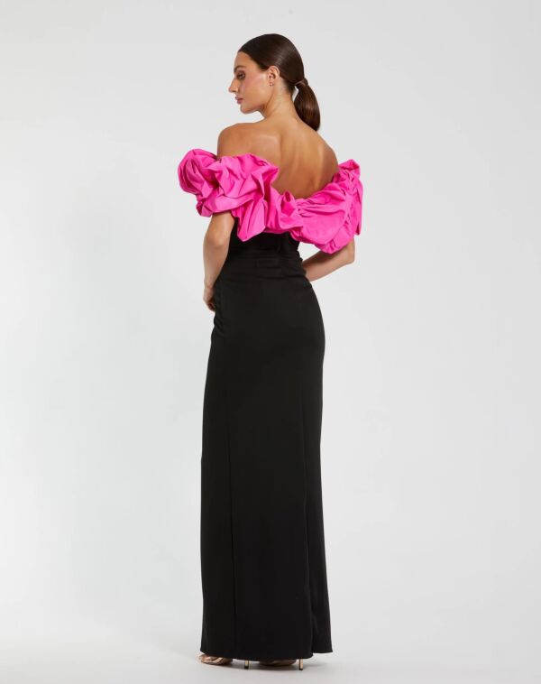 Mac Duggal 27669 Corset Bodice Ruffle Off-The-Shoulder Dress