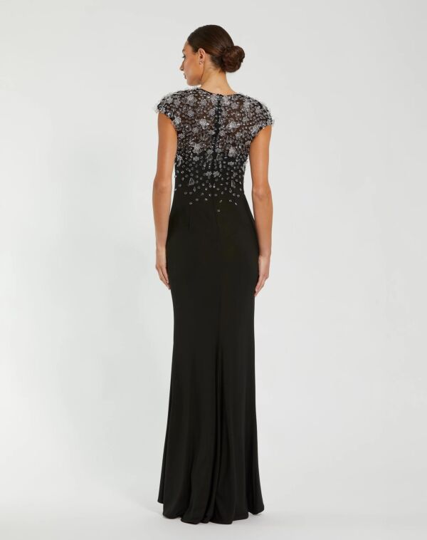 Mac Duggal 44081 Beaded Bodice Jewel Neck Dress