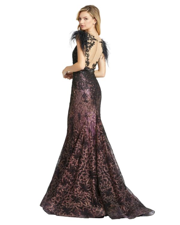 Mac Duggal 79230 Feather Sleeve Dress
