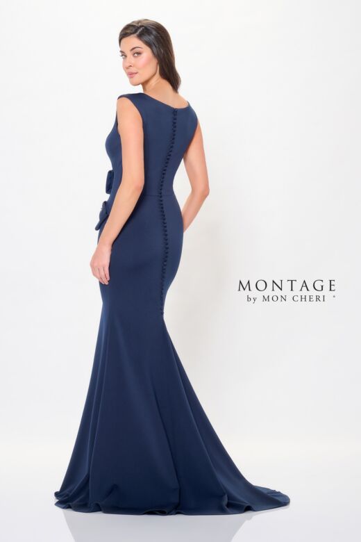 Montage by Mon Cheri M903 Side Slit Scoop Neck Dress