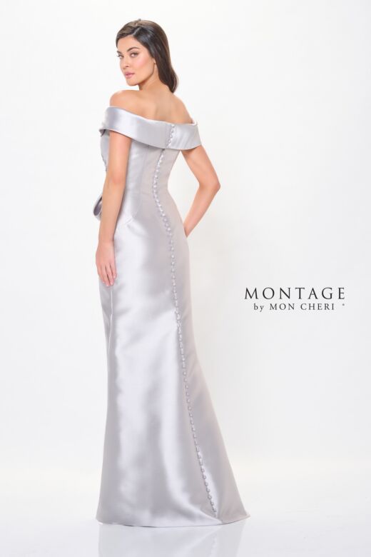Montage by Mon Cheri M904 Off-The-Shoulder Back Button Dress