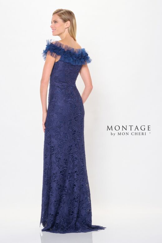 Montage by Mon Cheri M917 Off-The-Shoulder Plunging Neck Dress