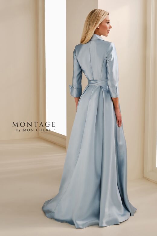 Montage by Mon Cheri M3114 Pleated Skirt A-Line Mikado Dress