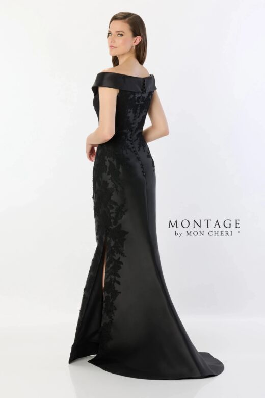 Montage by Mon Cheri M2243 Side Slit Removable Sleeve Dress