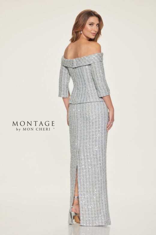 Montage by Mon Cheri M849 Off The Shoulder Tweed 3-Piece Dress