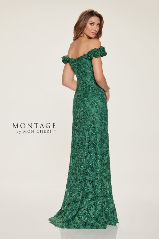 Montage by Mon Cheri M854 Off-The-Shoulder Lace Dress