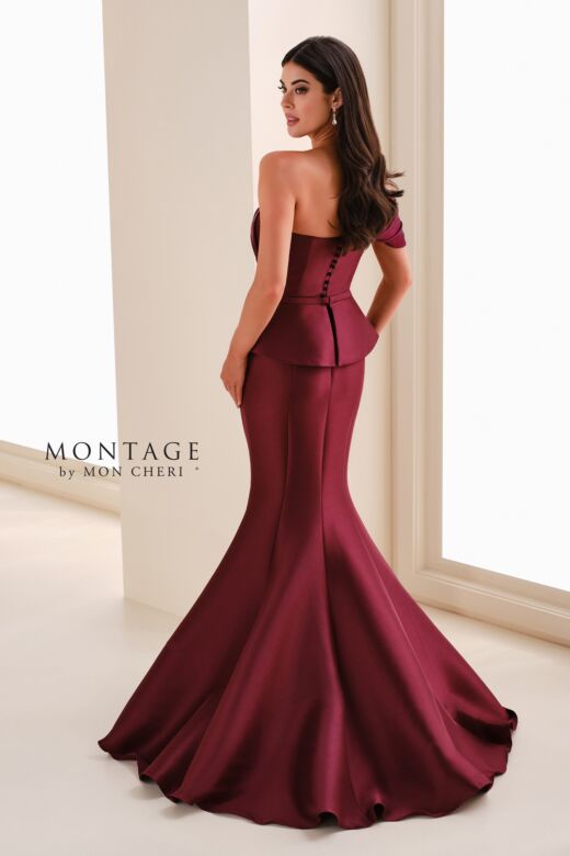Montage by Mon Cheri M4200 Draped Bodice Asymmetric Neck Dress