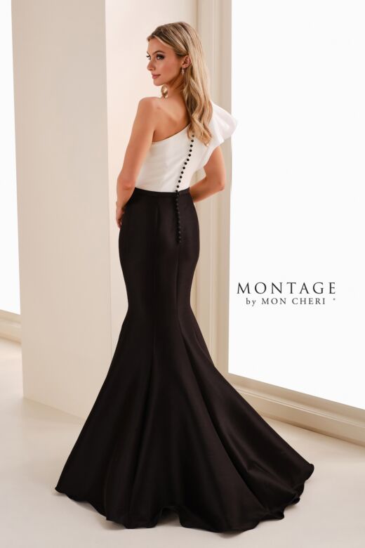 Montage by Mon Cheri M4206 Rosette Ruffled One-Shoulder Dress