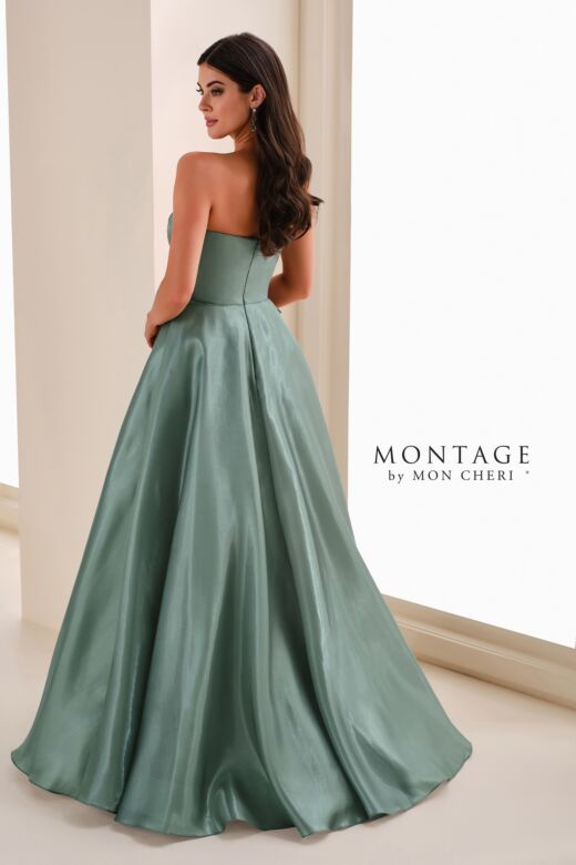 Montage by Mon Cheri M4207 Front Bow Strapless A-Line Dress