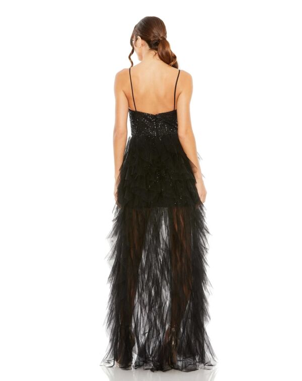 Mac Duggal 27119 Ruffle Overskirt Sequin Dress