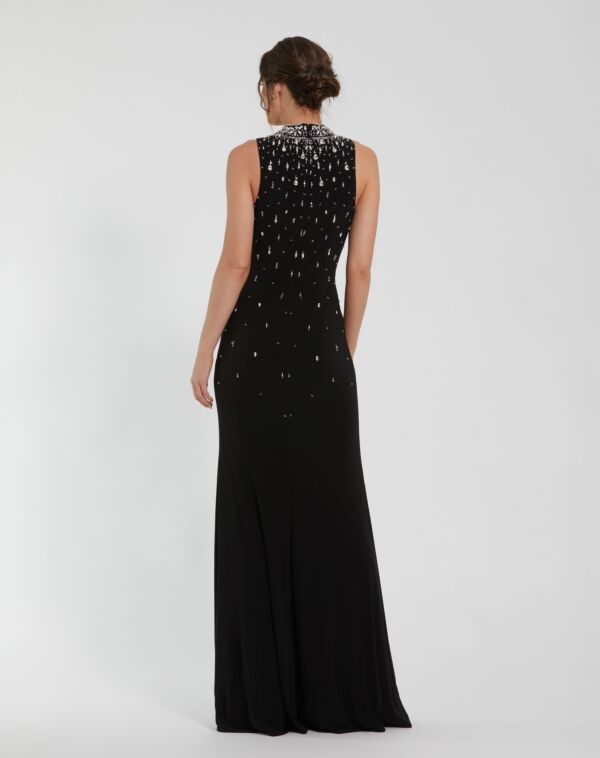 Mac Duggal 2260 Beaded High Neck Sleeveless Formal Gown
