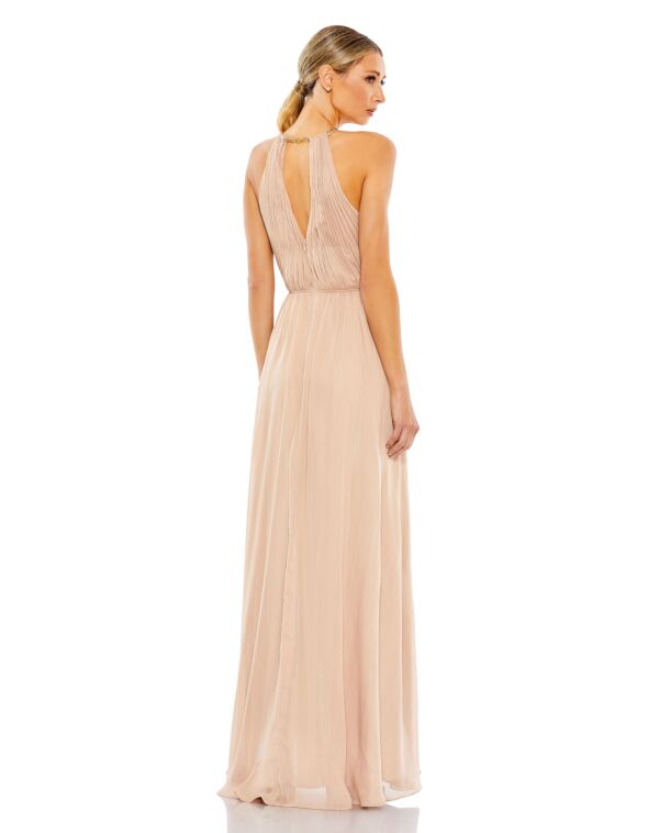 Mac Duggal 55822 Halter Neck Chain Strap Prom Gown
