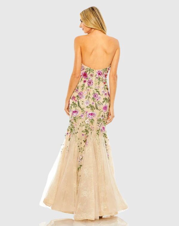 Mac Duggal 20652 Strapless Sweetheart Neckline Embroidered Dress