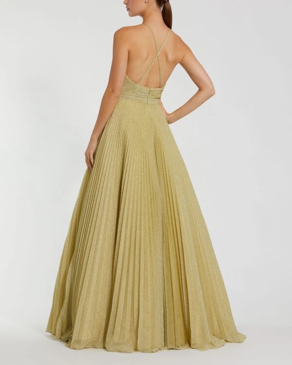 Mac Duggal 30772 Halter Neck Pleated A-Line Dress