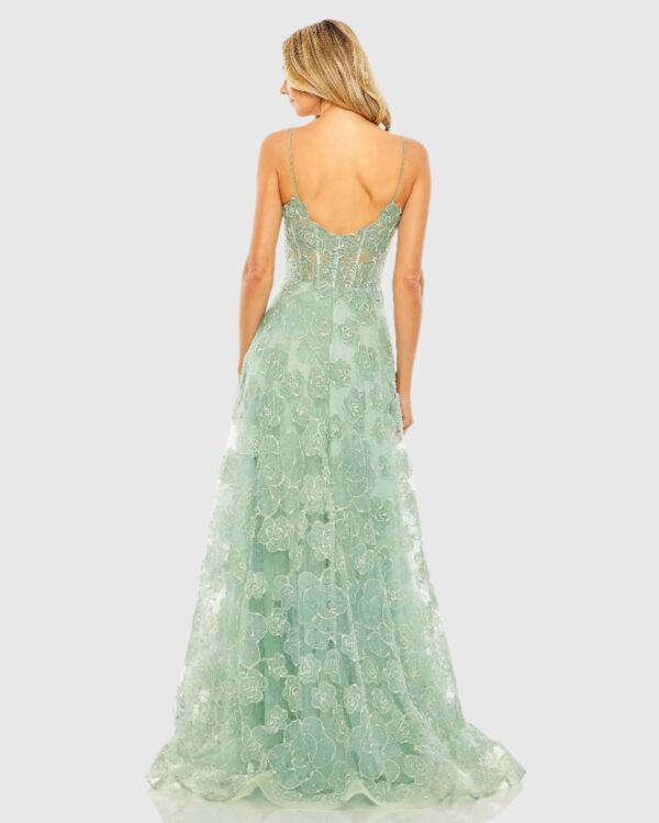Mac Duggal 50735 Floral A-Line Spaghetti Strap Dress