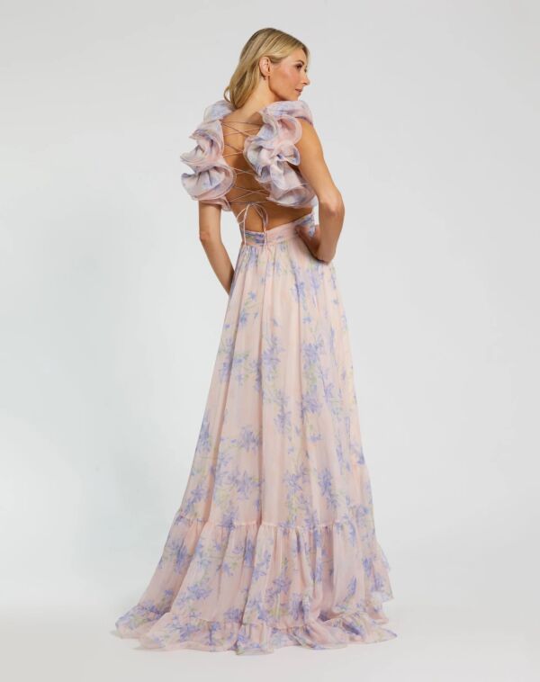Mac Duggal 68753 Floral A-Line Ruffle Strap Dress