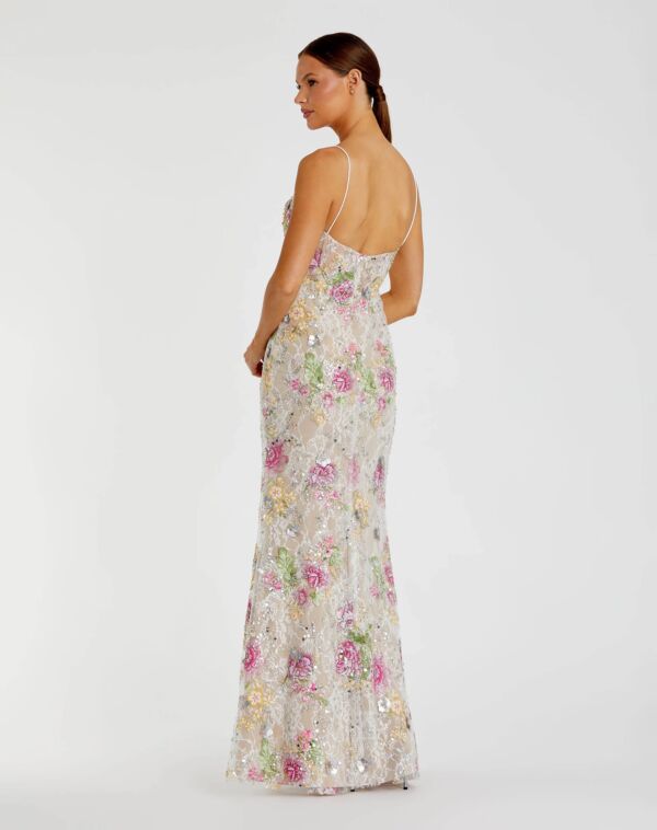Mac Duggal 68891 Spaghetti Strap Beaded Lace Prom Dress