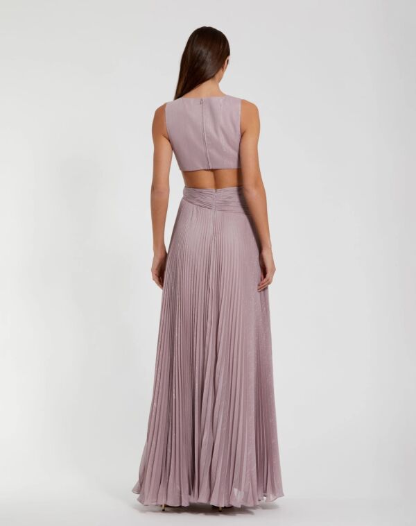 Mac Duggal 49938 Cutout A-Line Rosette Pleated Chiffon Dress