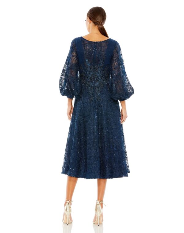Mac Duggal 20391 Bishop Sleeve Plunging Neck Dress