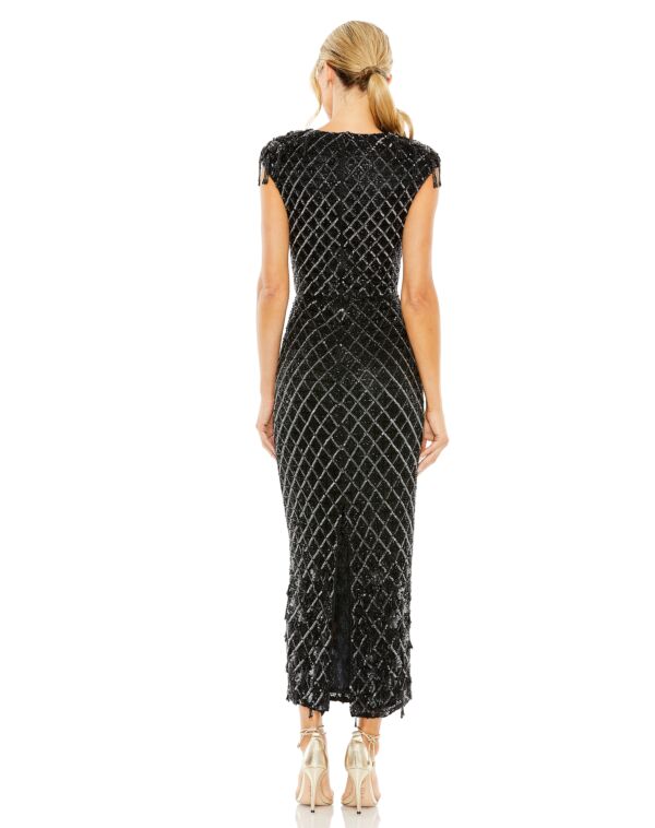 Mac Duggal 5776 Cap Sleeve Embellished Dress