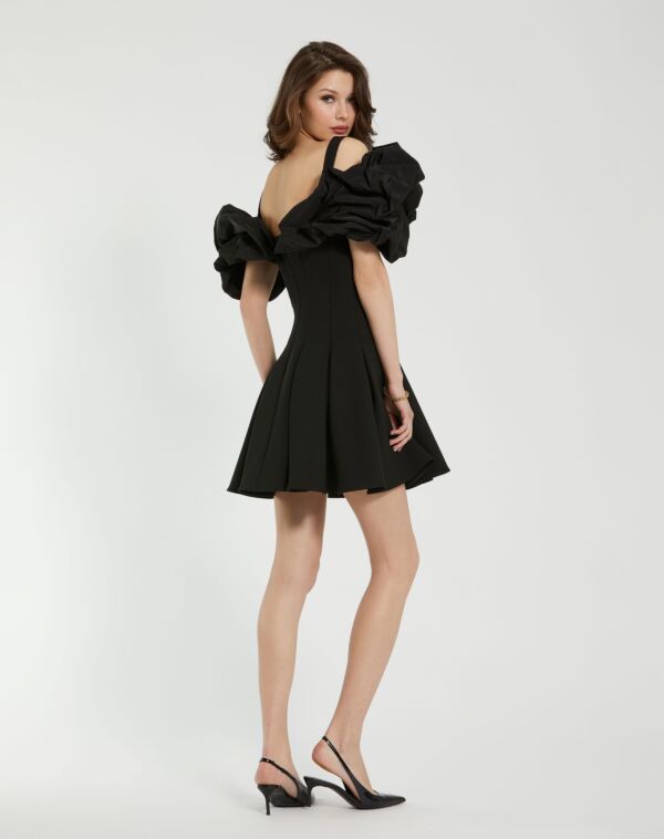 Mac Duggal 21025 Pleated Skirt Cold-Shoulder Dress