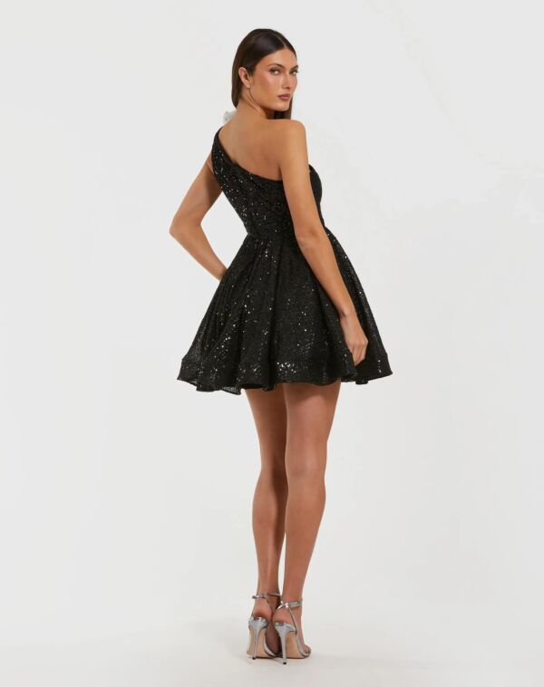 Mac Duggal 56179 Asymmetric Neck A-Line Sequin Dress