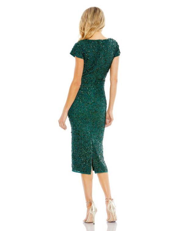 Mac Duggal 10766 Cap Sleeve Midi Dress