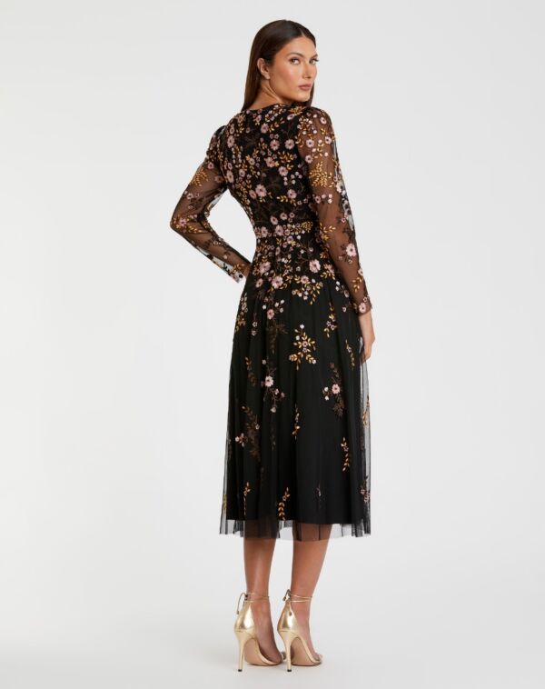 Mac Duggal 35103 Long Sleeve Embroidered Dress