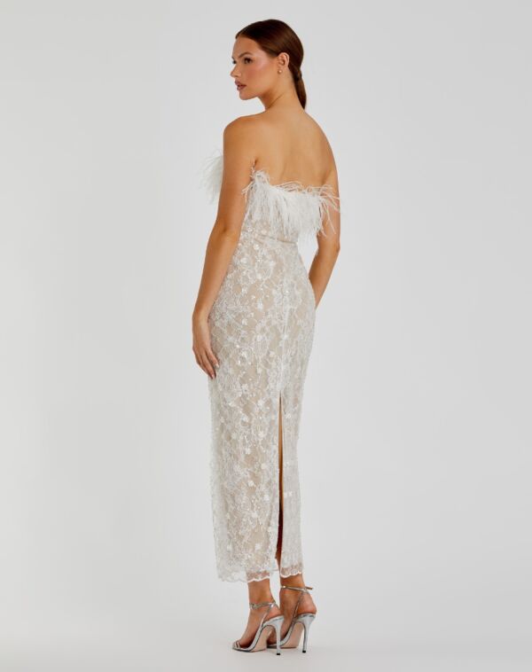 Mac Duggal 68140 Feather Neckline Strapless Dress