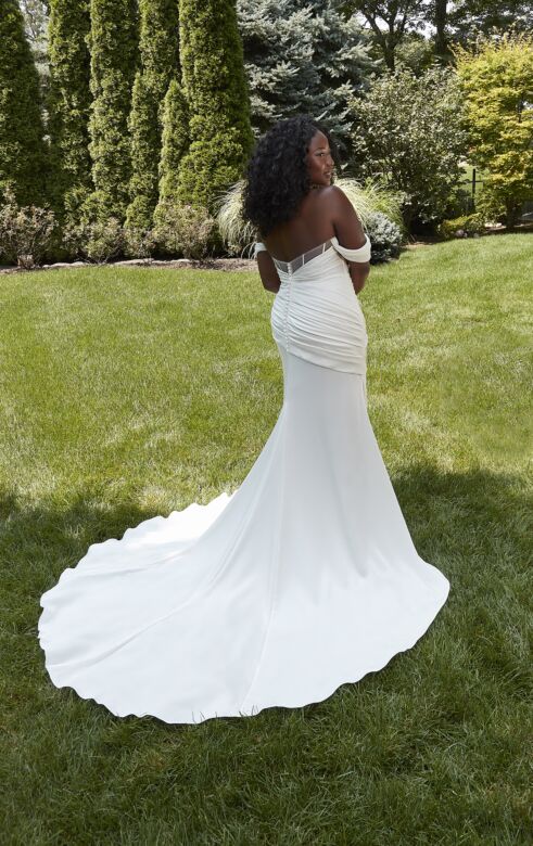 Mori Lee 3412 Nicky Cowl Neck Drape Plus Size Wedding Dress