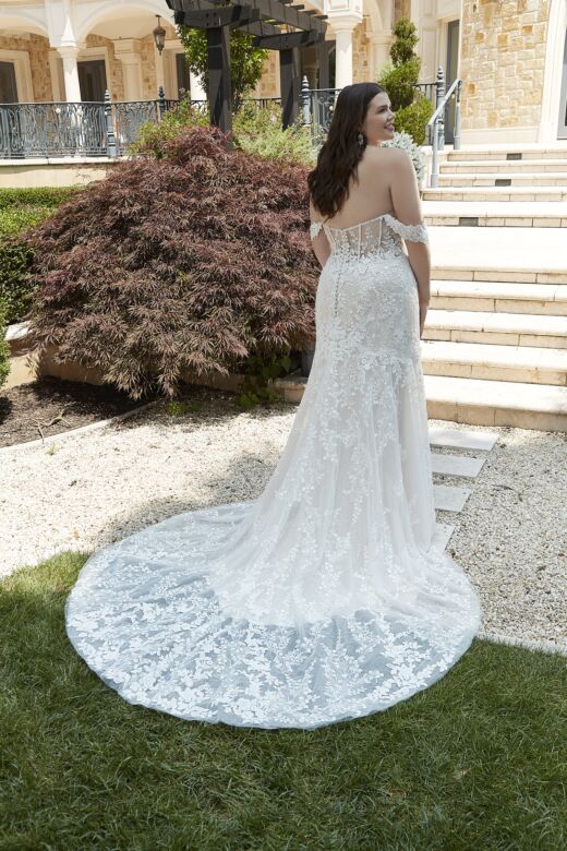 Mori Lee 3415 Nahla Illusion Back Sheer Train Plus Size Wedding Gown