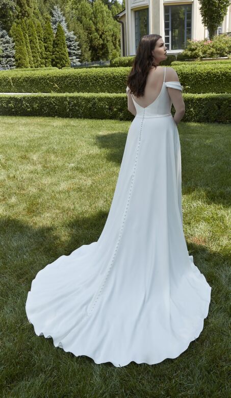 Mori Lee 3416 Nancy Cowl Neck Cold-Shoulder Plus Size Wedding Gown