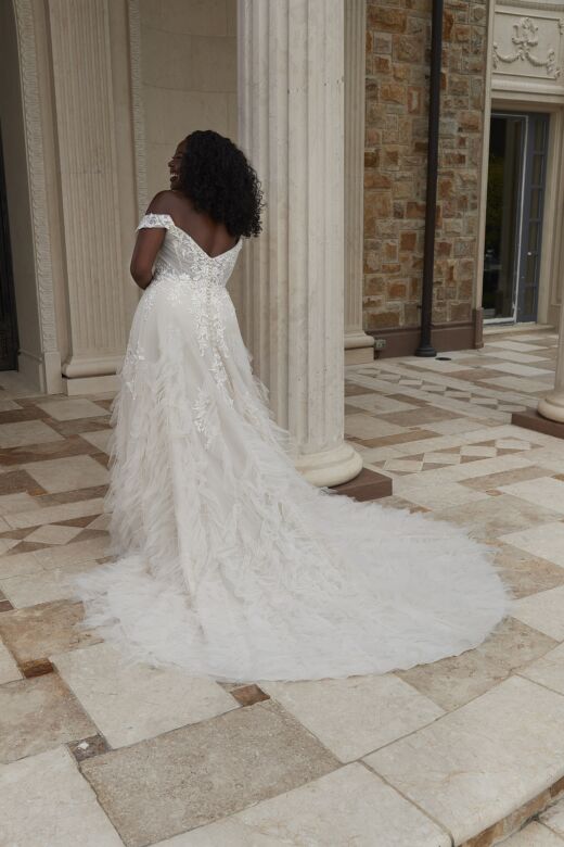 Mori Lee 3417 Nicole Ruffle Skirt A-Line Plus Size Bridal Dress