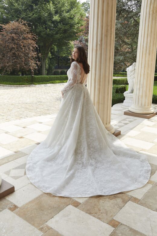 Mori Lee 3425 Nimue Illusion Scallop Neck Plus Size Bridal Dress